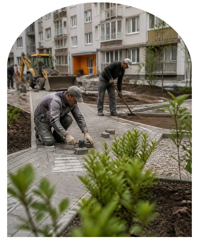 Благоустройство двора многоквартирного дома в Сосногорске
